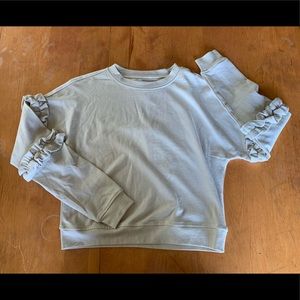 For The Republic Beige Sweater with Ruffles